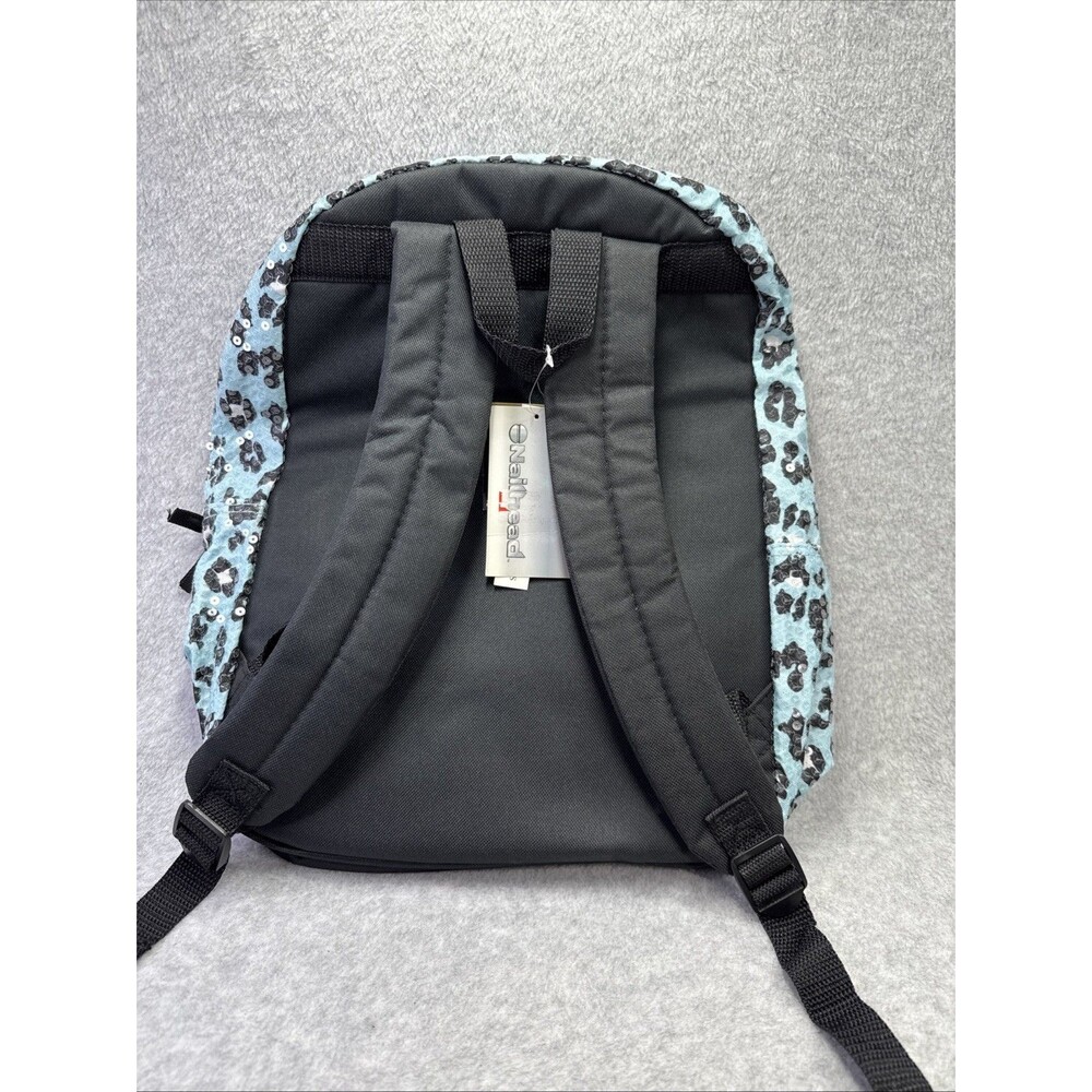 Accessory Innovations 17" Backpack Blue Sequin Iridescent Pad Back Lightweight - Picture 3 of 12